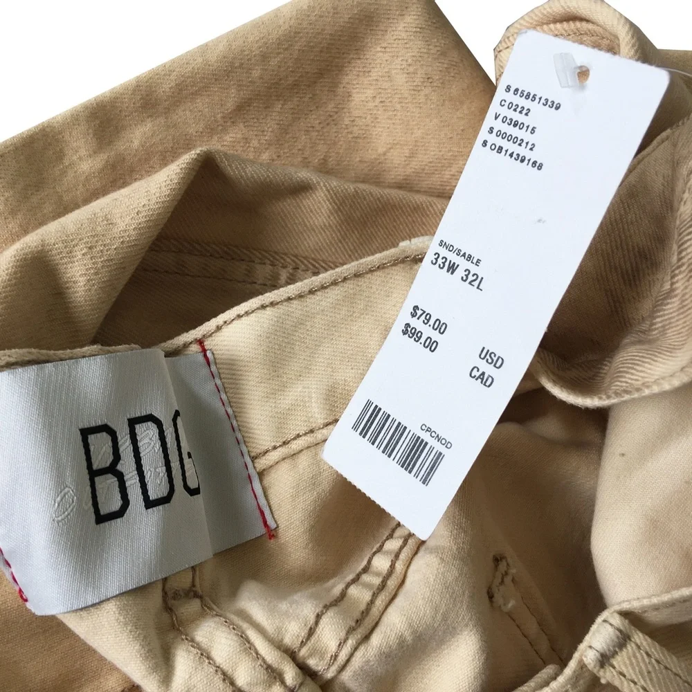 33x32 Urban Outfitters Men’s Distressed Carpenter Jean NWT Painter Jean Cream